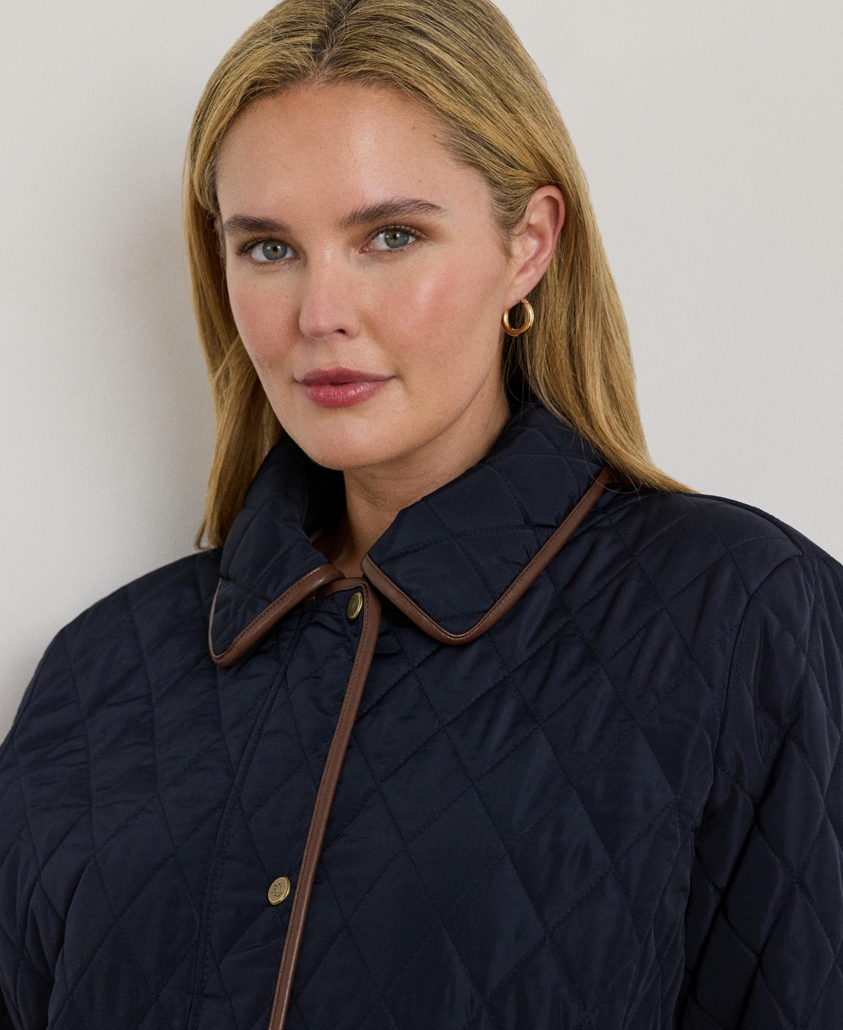 Ralph Lauren Women's Plus Size Quilted Coat, Exclusively For Macys In Blue