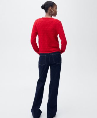 Women's Openwork Detail Knit Cardigan