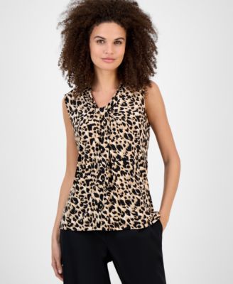 Kasper - Women's Knot-Front Sleeveless Blouse