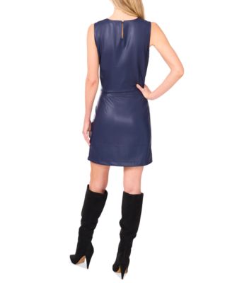 Women's Faux-Leather Seamed Mini Skirt