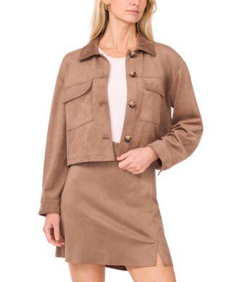 Vince Camuto - Women's Cropped Faux-Suede Jacket