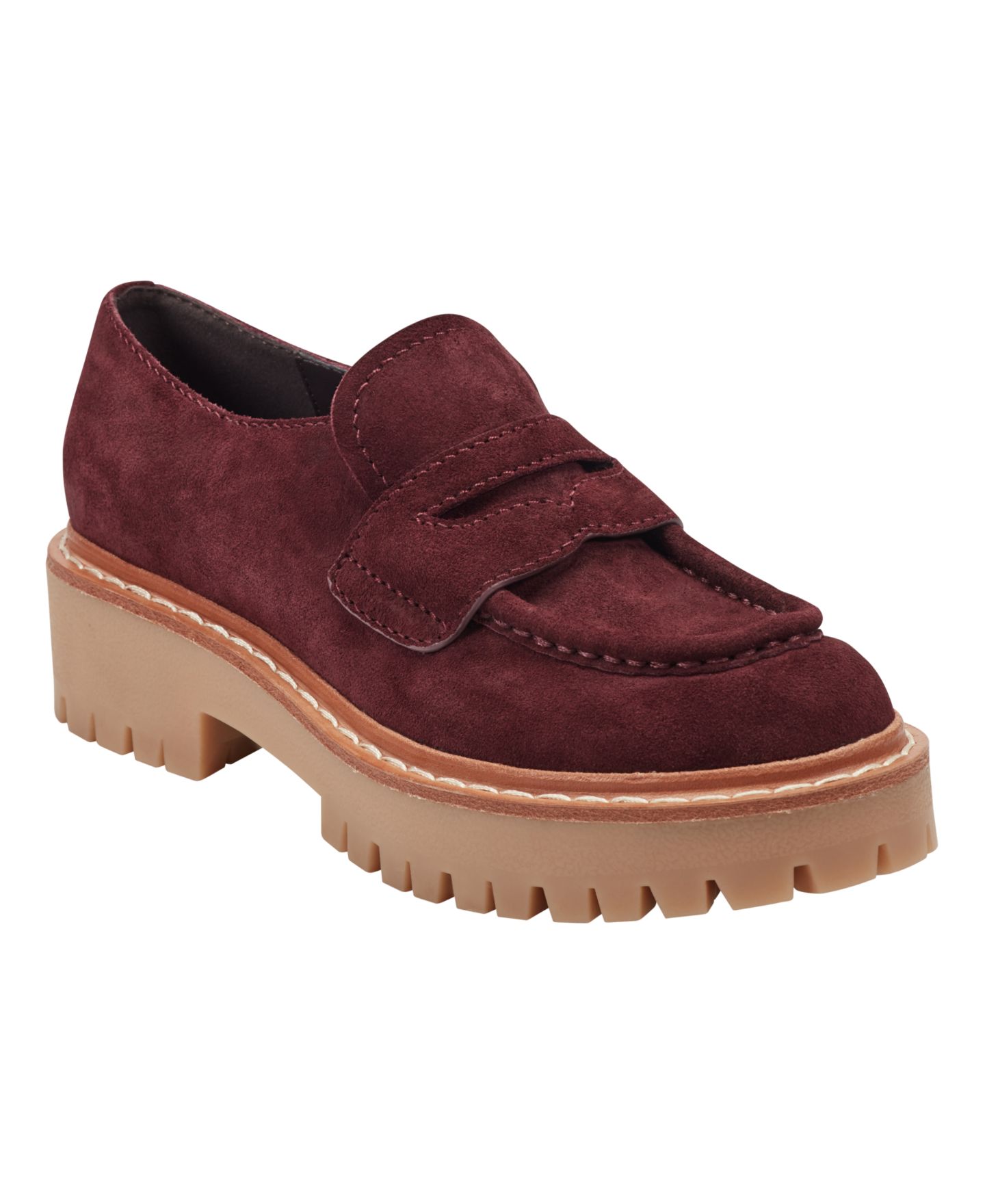 Женские туфли Marc Fisher LTD Norton Lug Sole Casual Slip-on, цвет: Тёмный красный замшевый — фото 1