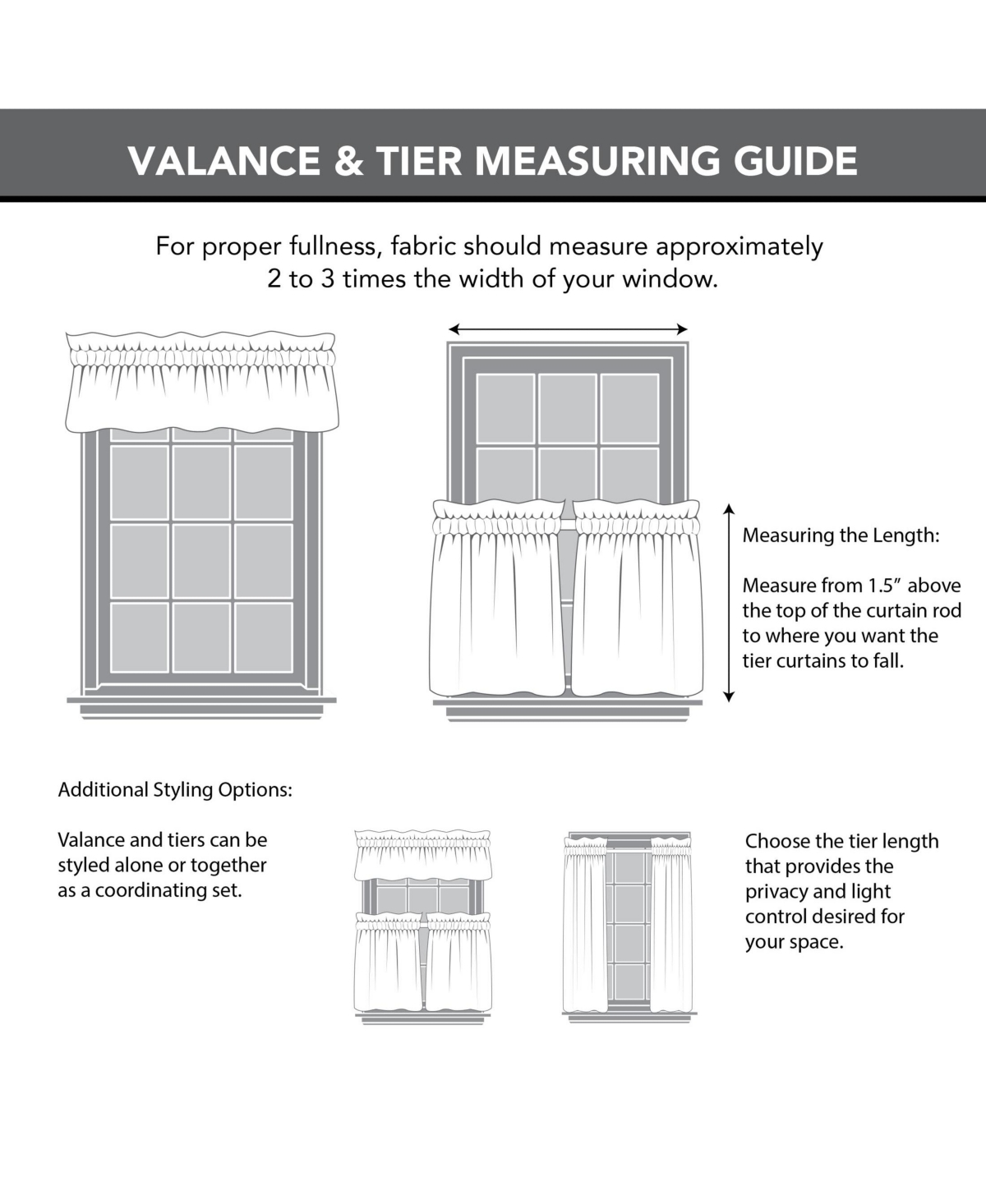Montego Casual Textured Semi-Sheer Grommet Kitchen Curtain Tier Pair