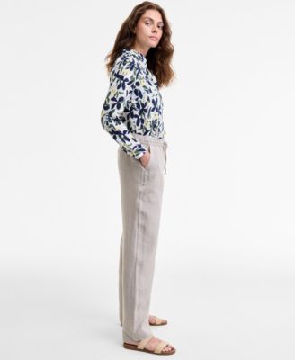 Women's 100% Linen Drawstring Pants, Created for Macy's