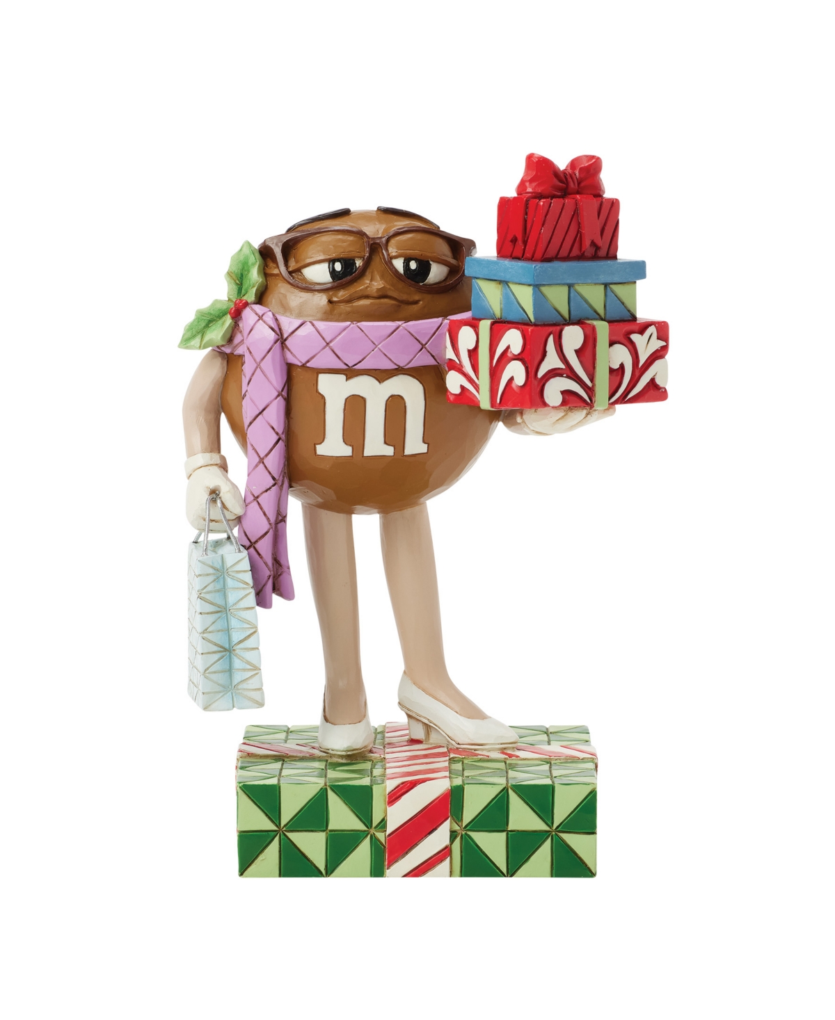 Jim Shore M and M'S Brown Character with Presents