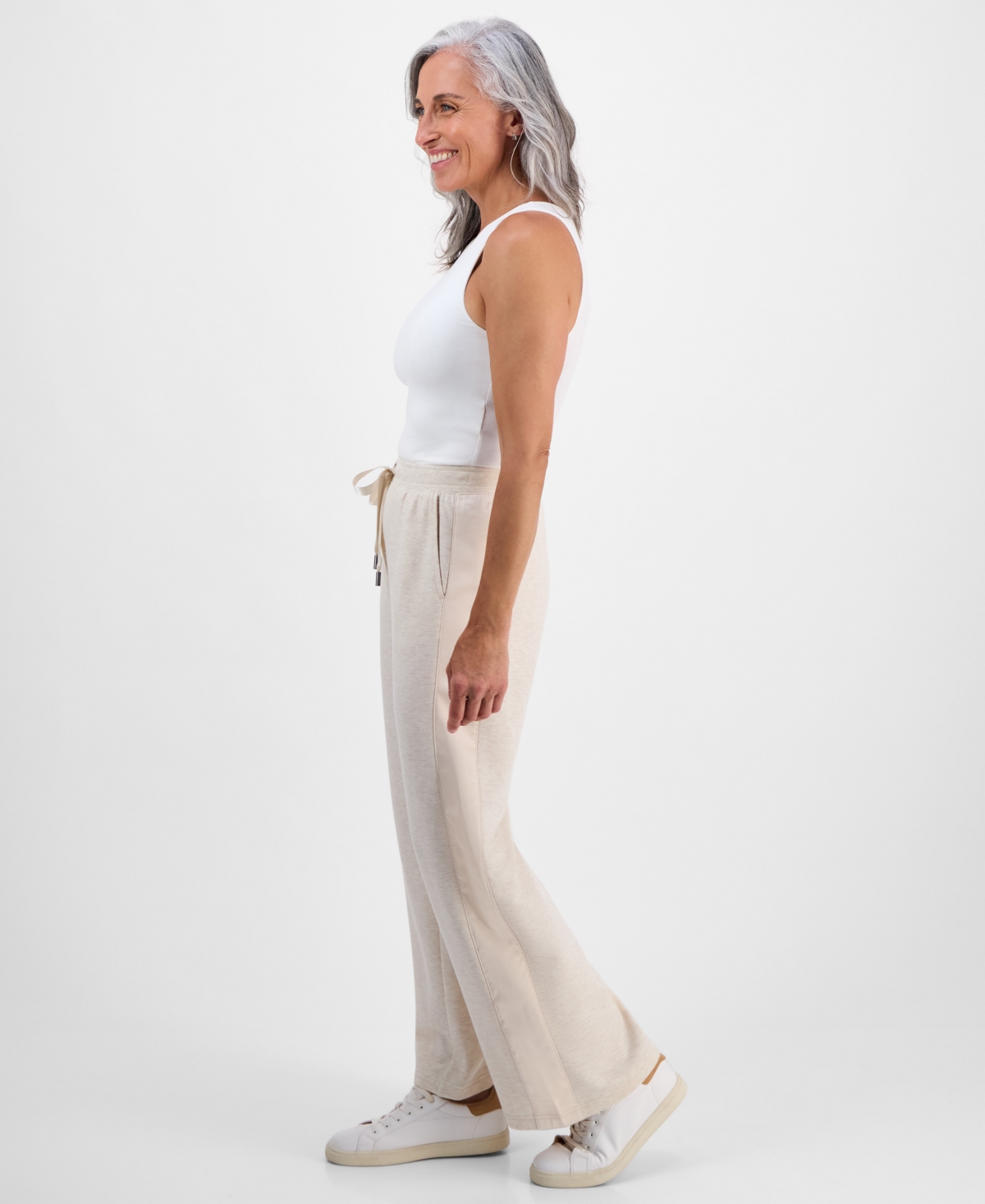 Style & Co Petite Cloud Fleece Sweatpants, Macy's Exclusive In Neutral