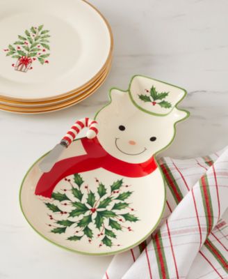 Holiday Snowman Tray & Spreader
