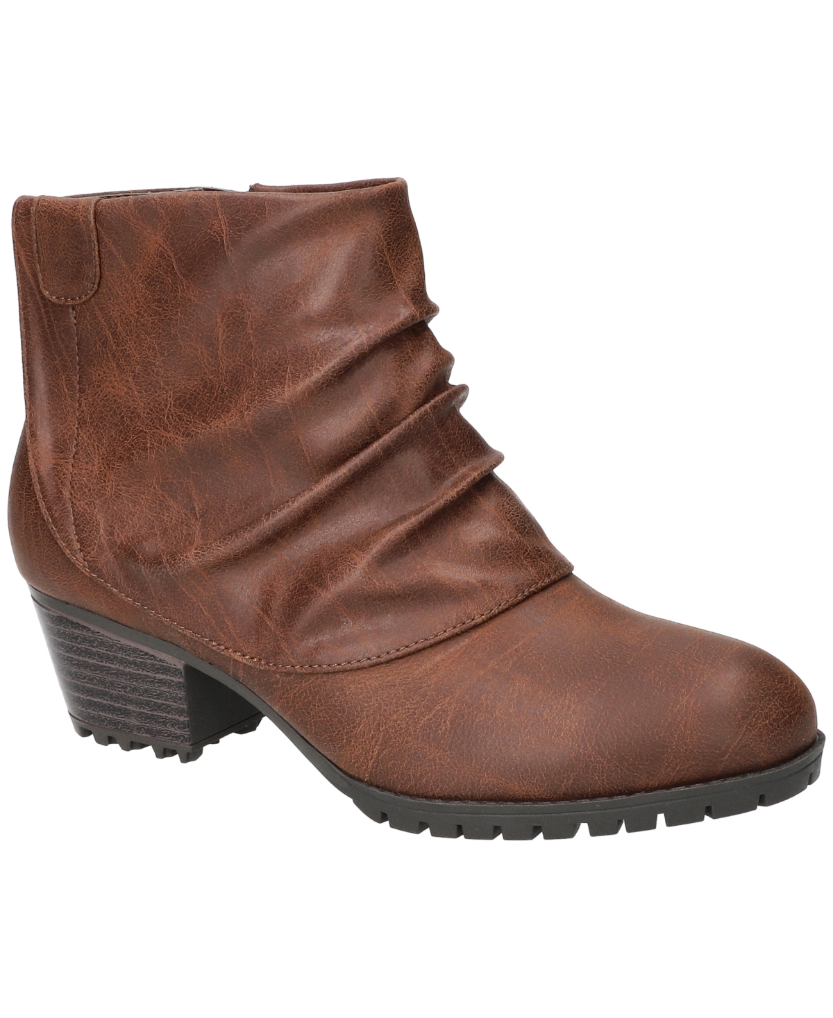 Easy Street Women's Ambrose Zipper Ankle Boots - Brown Distressed