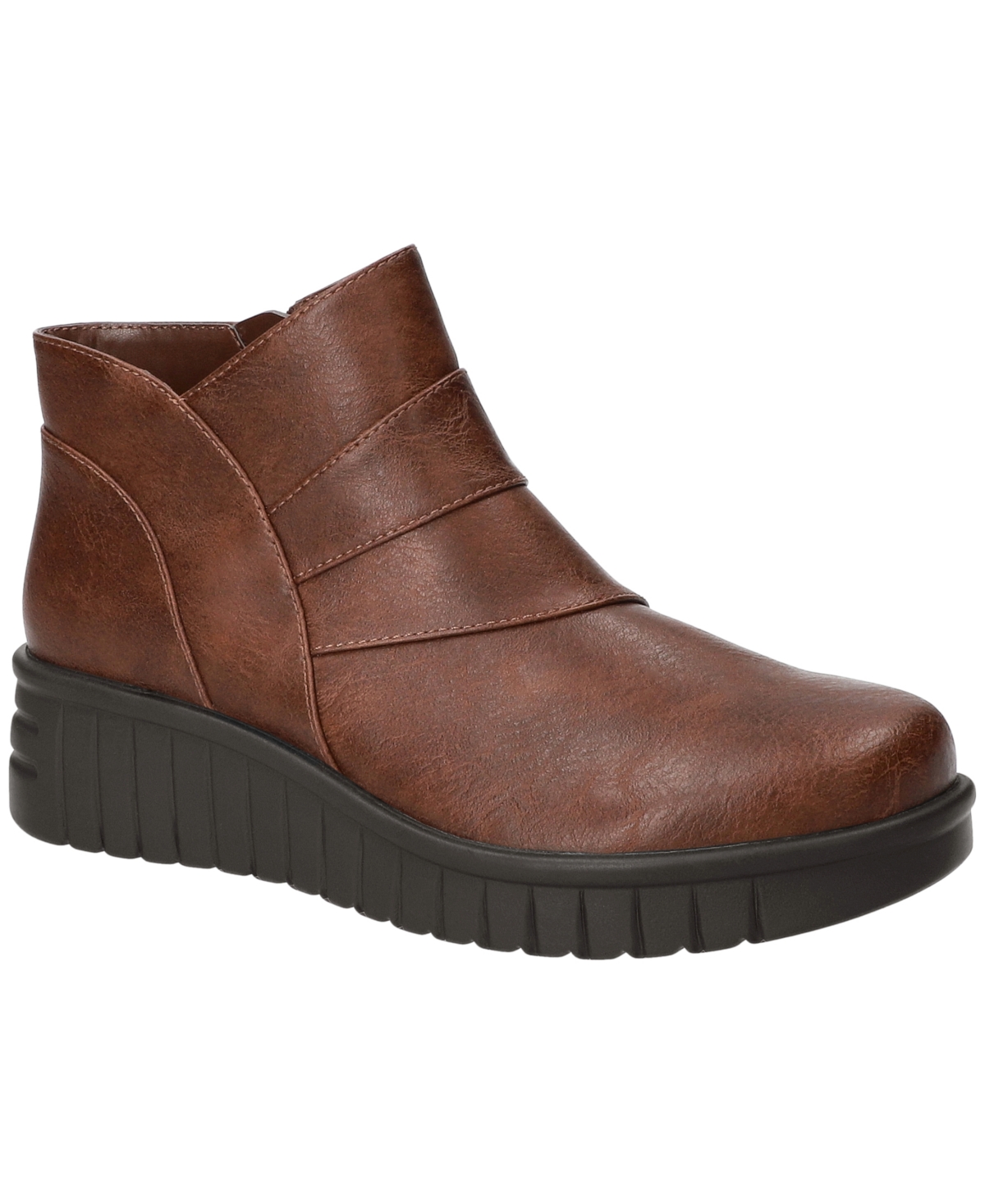 Easy Street Rayleen Wedge Bootie In Brown
