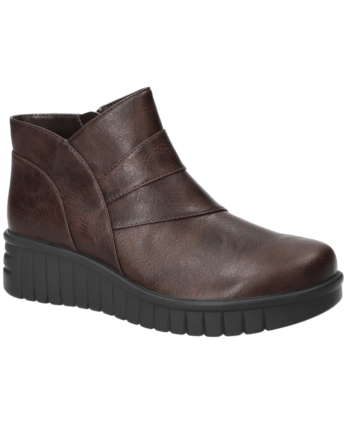 Easy Street Rayleen Wedge Bootie In Brown