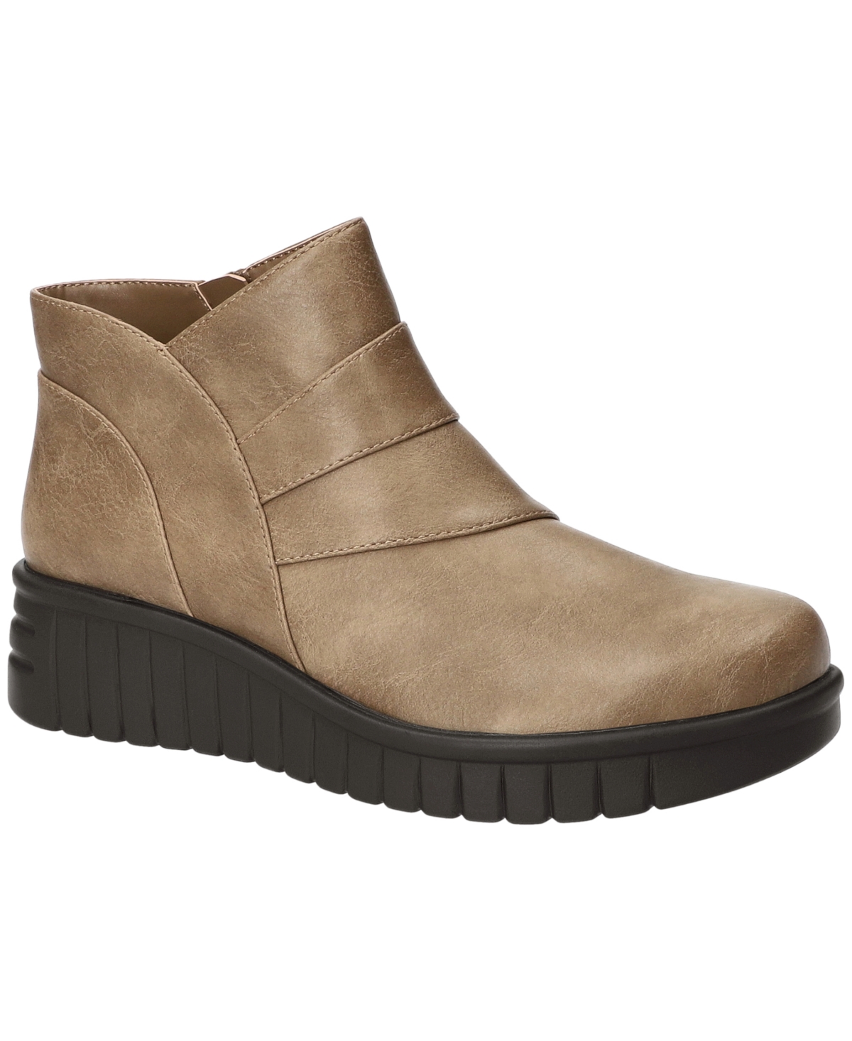 Easy Street Rayleen Wedge Bootie In Brown
