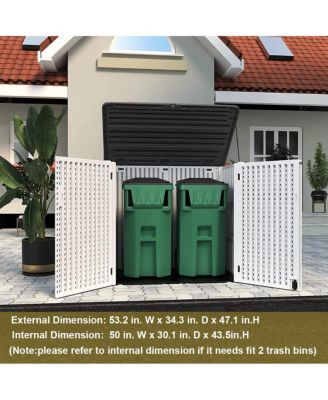 34.3"D x 53.2"W x 47.1"H Resin Outdoor Storage Shed with Reinforced Floor