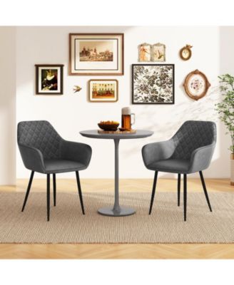 Leisure Dining Chair Set of 4 Upholstered Accent Chairs w/ Curved Backrest