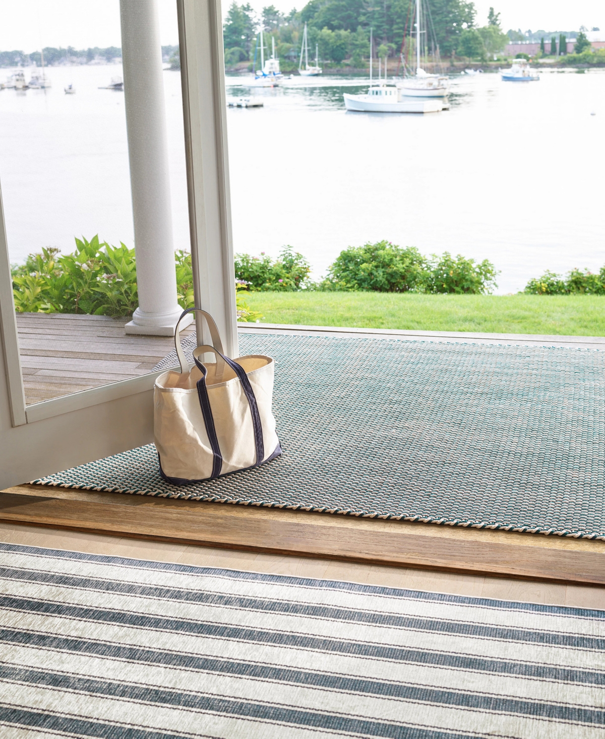 Dash And Albert Rugs By Annie Selke Two-tone Rope Indoor/outdoor Rdb221 6'x9' Area Rug In Multi