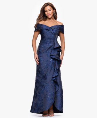 Women's Jacquard Long Fit & Flare Dress