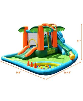 Inflatable Bounce House Jump Bouncer Kids Water Park Splash Play Center w/Blower