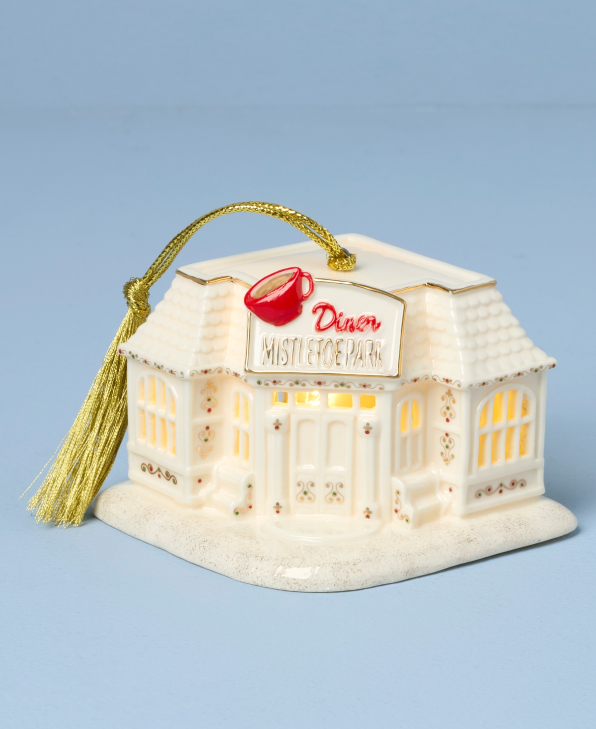 Lenox New For 2025!  Mistletoe Park Diner Lit Ornament In Neutral