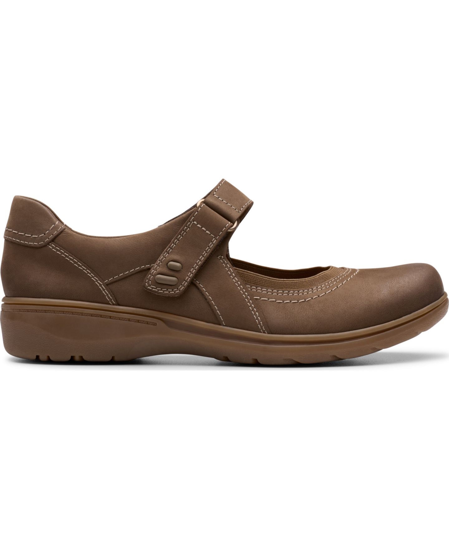 Женские туфли Мэри Джейн Clarks Carleigh Madi с круглым носком, цвет: Серо-бежевый нубуковый — фото 2