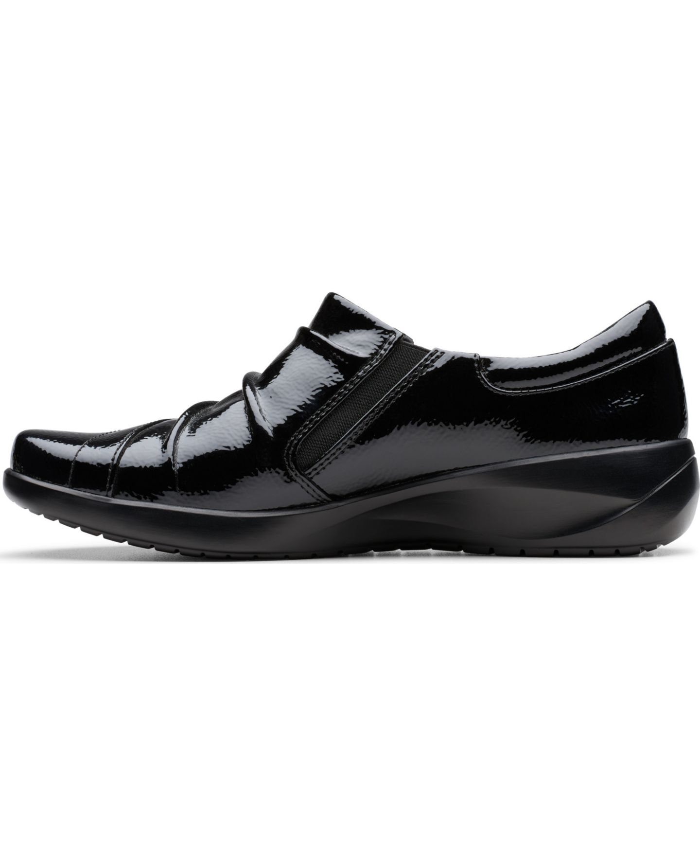 Женские балетки Clarks Kaetlyn Mila с круглым носом, цвет: Чёрный лаковый — фото 5