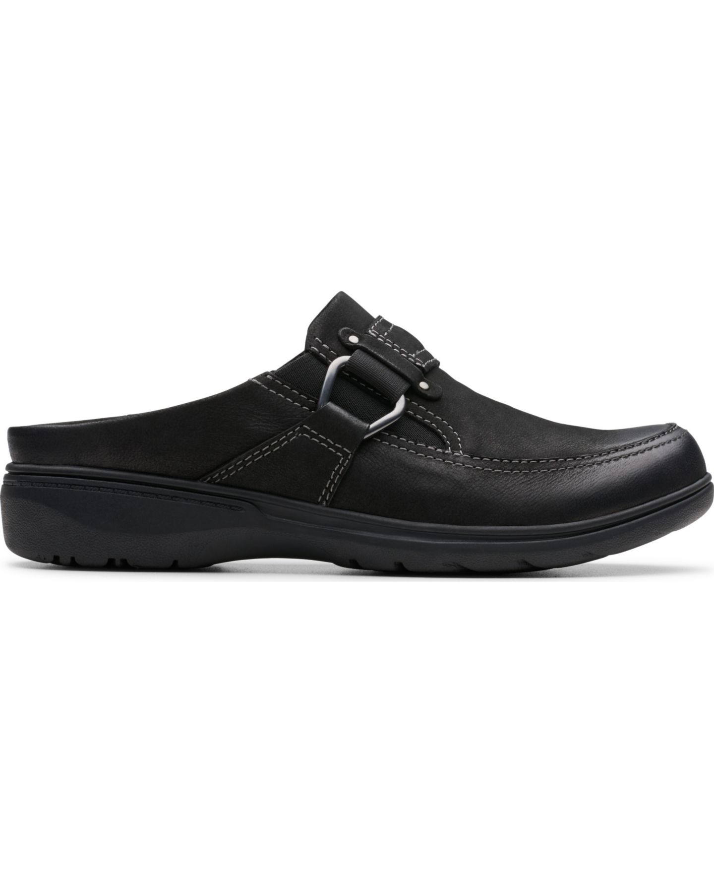 Женские сабо Clarks Carleigh Viola Round Toe Mules, цвет: Чёрный нубуковый — фото 2