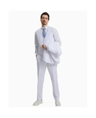 Big & Tall Hybrid-Fit 3pc Notch Lapel Suit Set, Jacket Vest and Pants