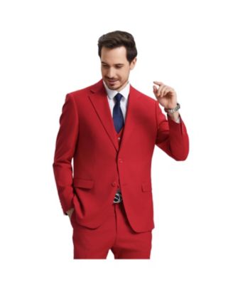 Big & Tall Hybrid-Fit 3pc Notch Lapel Suit Set, Jacket Vest and Pants