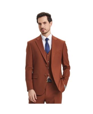 Big & Tall Hybrid-Fit 3pc Notch Lapel Suit Set, Jacket Vest and Pants