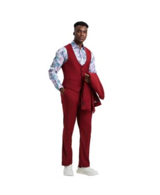 Men's Stacy Adams Hybrid-Fit 3pc Suit Set, Jacket Vest and Pants
