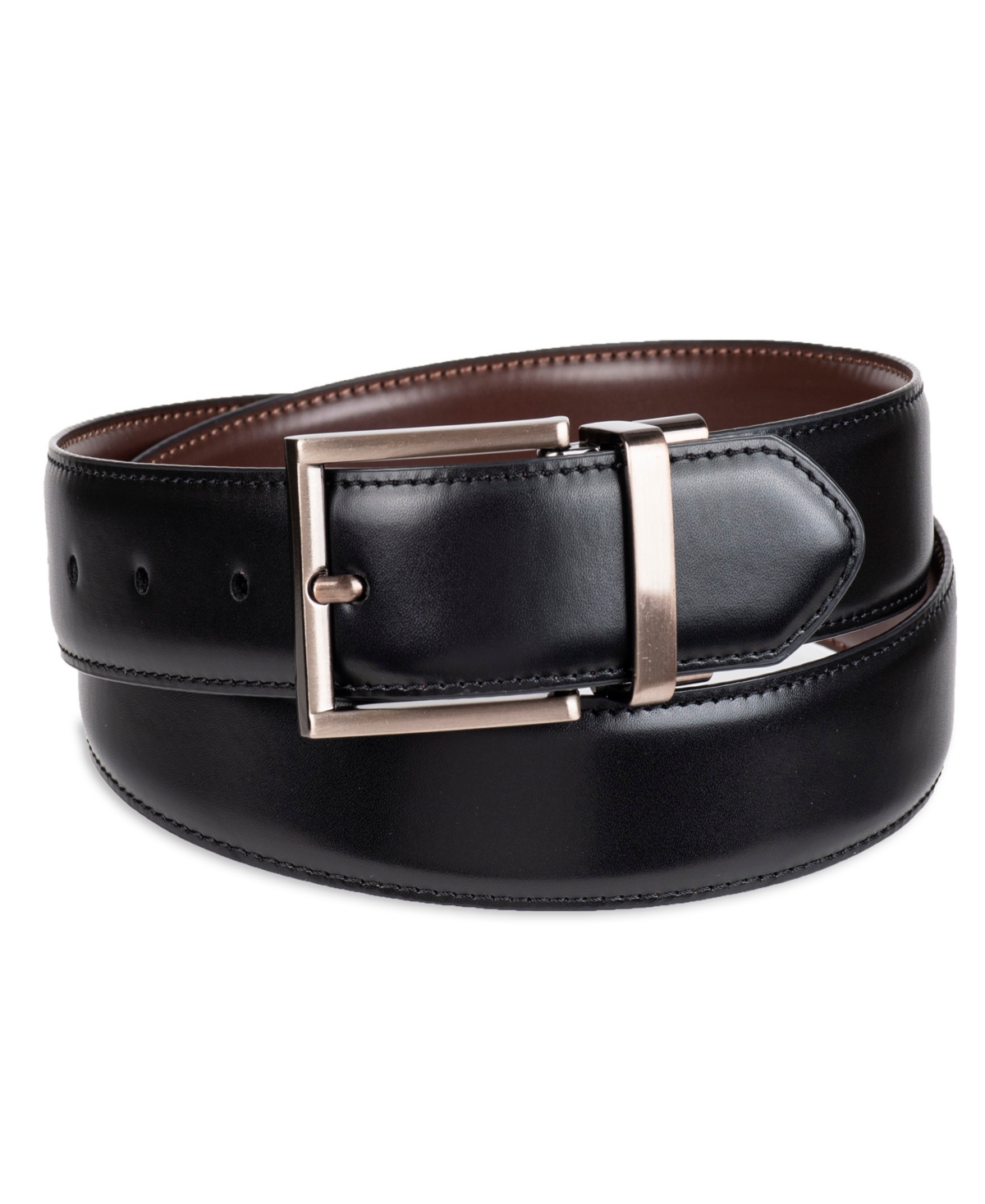 Men's 2-In-1 Reversible Feather Edge Dress Belt - Brown,black