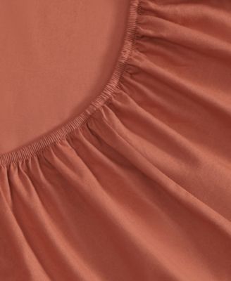 Solid Brushed 180-Thread Count Cotton Percale 3-Pc. Sheet Set, Twin