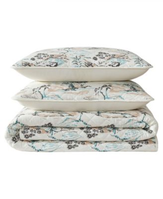 Alani Island Conversation Cotton Reversible 3-Pc. Quilt Set, King