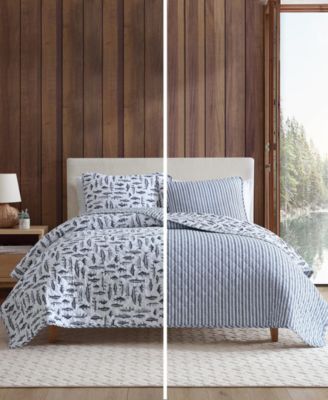 Wes Fish Cotton Reversible 2-Pc. Quilt Set, Twin