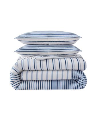 Cooper Stripe Cotton Reversible 2-Pc. Comforter Set, Twin