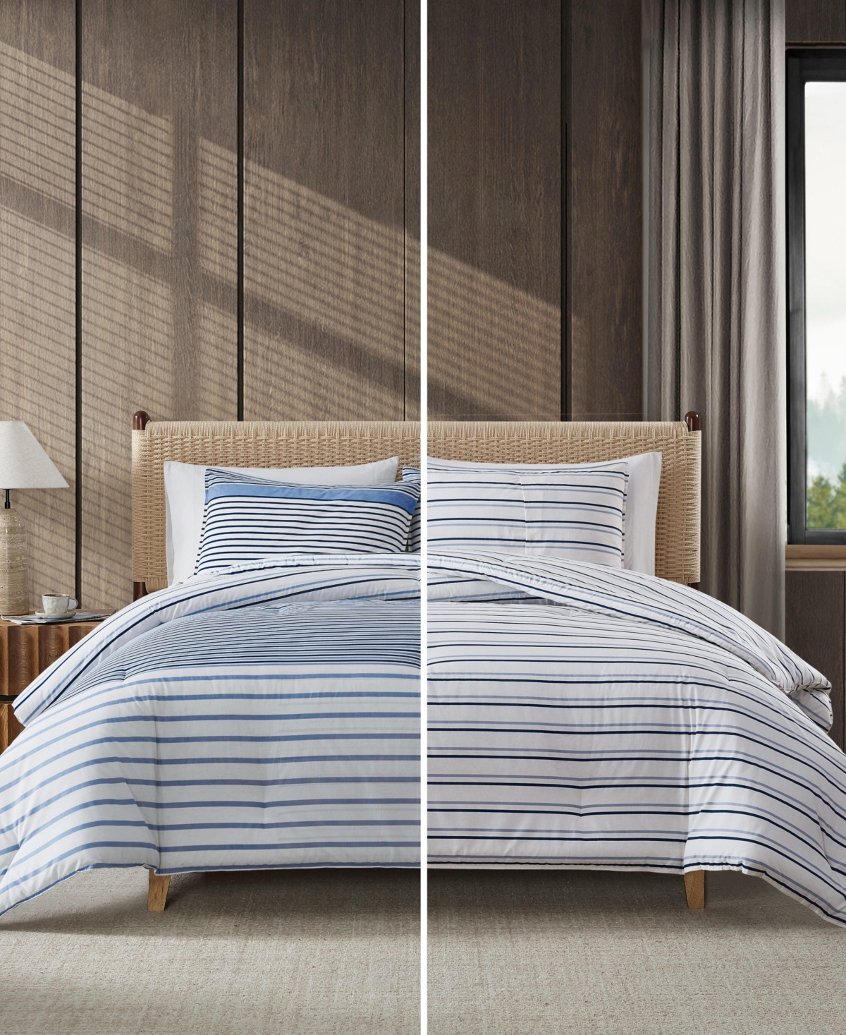 Eddie Bauer Cooper Stripe Cotton Reversible -Pc. Comforter Set