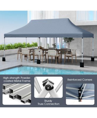 10 x 20FT Pop-up Canopy Tent Folding Instant Sun Shelter w/ 3 Adjustable Heights