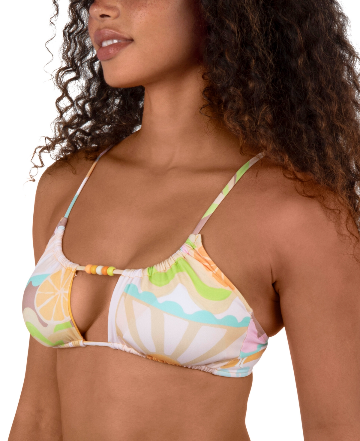 Hurley Juniors Vacay Dreams Bralette Bikini Top Side Tie Bottoms In Multi