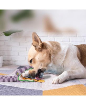 Snacker Snake Snuffle Dog Toy, No Stuffing Squeaky&Crinkle Plush Toy