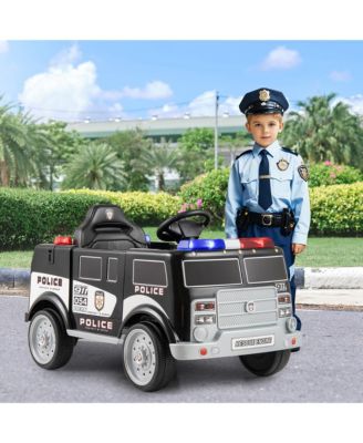 Kids Ride on Police Car w/ 3 Speeds Megaphone Music FM Radio Flashing Lights