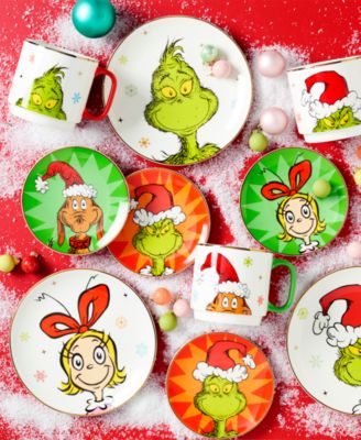 Merry Grinchmas Tidbit Plates, Set of 4