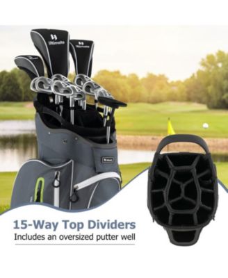 9.5 Inch Lightweight Golf Cart Bag with 15 Way Top Dividers