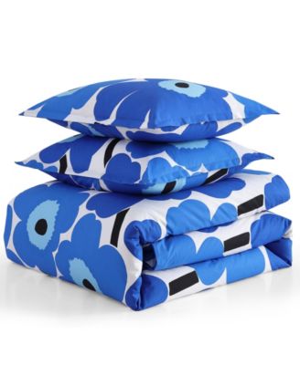 Unikko Cotton Percale 3-Pc. Duvet Cover Set, Full/Queen