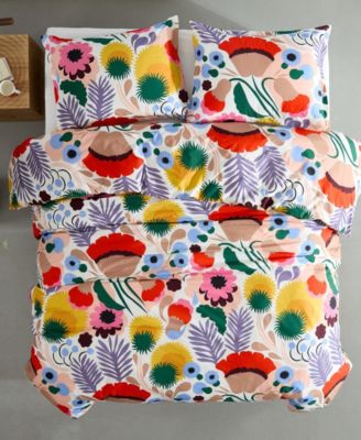 Ojakellukka Cotton Percale 3-Pc. Duvet Cover Set, Full/Queen