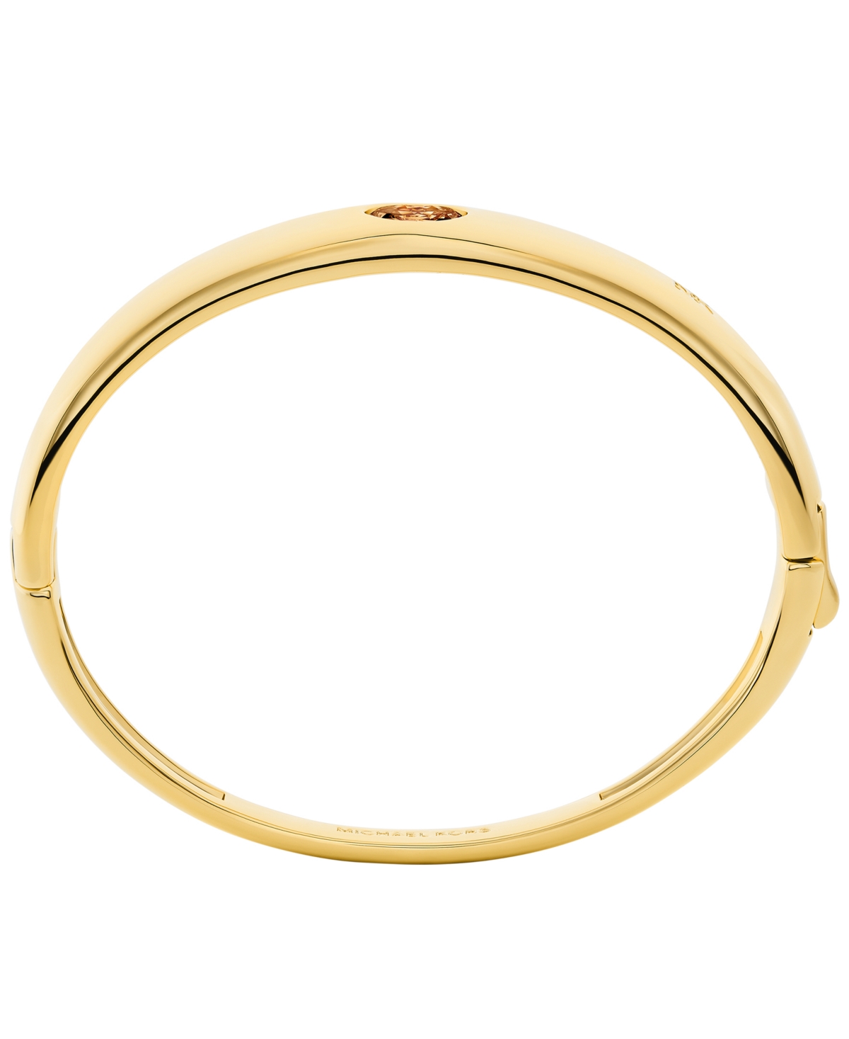 Michael Kors Gold-tone Oval Stone Bangle Bracelet In Gold
