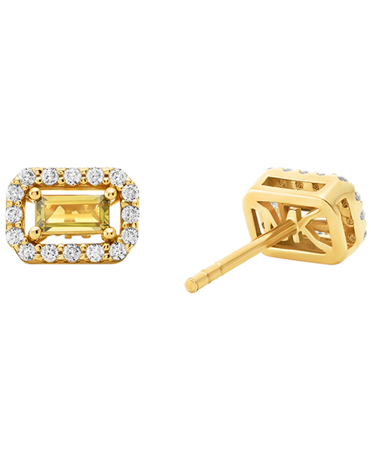 Michael Kors Cubic Zirconia Cut Stud Earrings In Gold