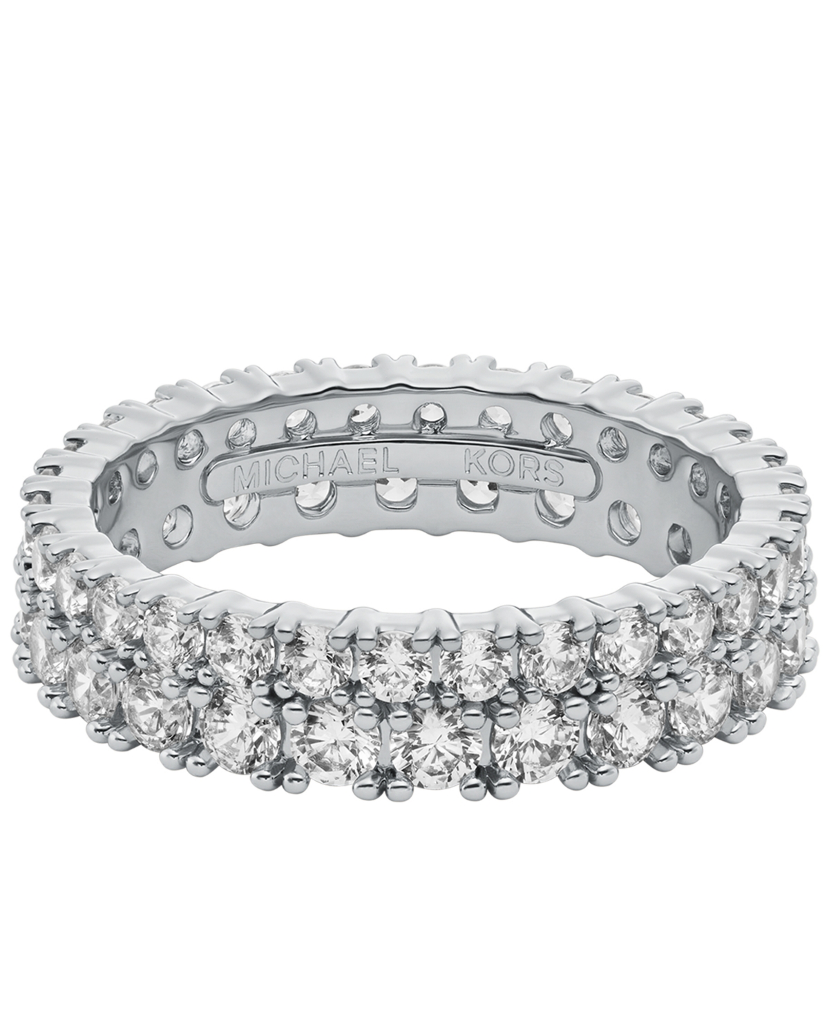 Michael Kors Cubic Zirconia Tennis Sized Ring In Metallic