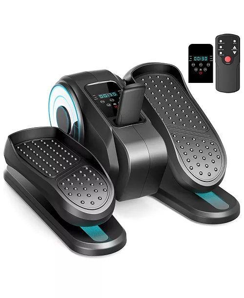 SUGIFT Under Desk Elliptical Machine Pedal Exerciser 12 Speeds with Remote & Display for Seniors & Office
