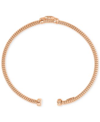 Cubic Zirconia Cluster Tubogas Cuff Bracelet