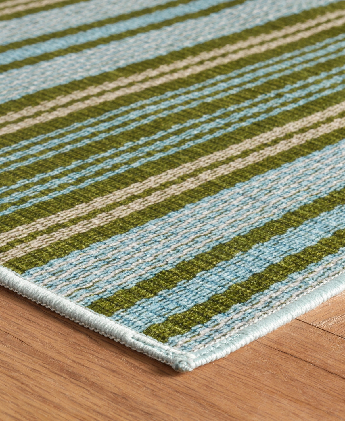 Dash And Albert Rugs By Annie Selke Caravan Stripe Machine Washable Da2034 8'x10' Area Rug In Multi