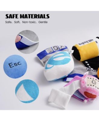 7 PCS Retro Tech Plush Toy Set, gift,Y2K Nostalgia Icons,Gift from Early 2000's, Enrichment Toys for Small and Medium Dogs