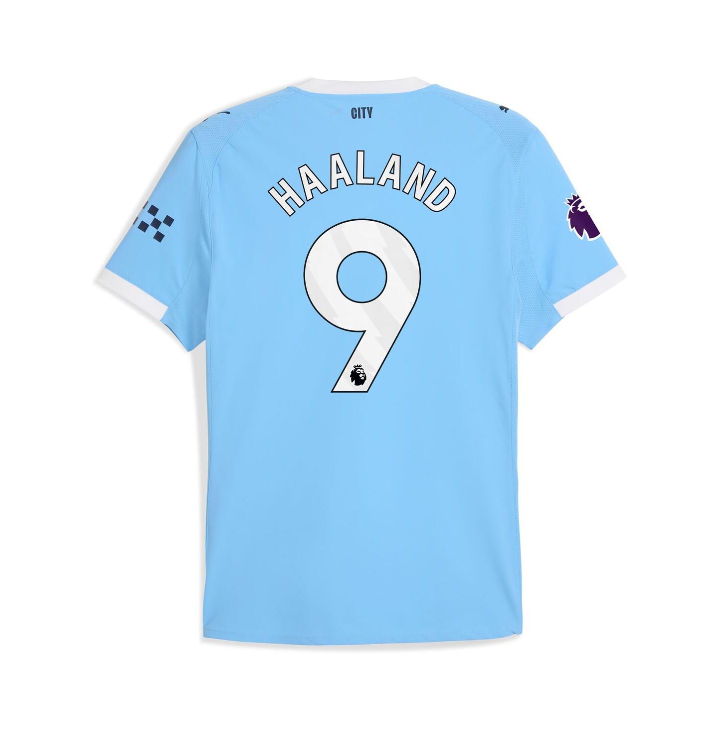 Мужской топ PUMA Erling Haaland Sky Blue Manchester City 2025/26 Home Authentic Player Jersey — фото 3